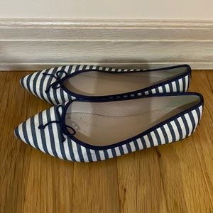 J Crew Striped Pointed Toe Flats